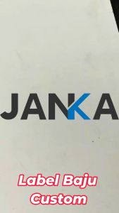JANKA Label Hijab Custom Nama Branding Logo Merk Baju Pakaian Bahan Plat Akrilik Gold Model Tempel Jahit Tebal 2mm