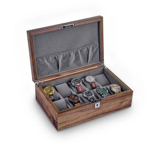 Huiyaxiu|Lockable Watch Storage Box Display Organizer High-Quality Walnut Wood