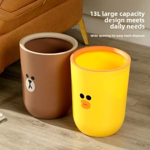 Line Friends Kitchen Trash Can Home Storage Bucket Hanging Uncovered Paper Basket Special Use Food Waste Miscellaneous Bucket