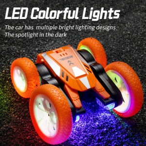 JJRC RC Stunt Car 2.4G 360 Degrees RC Car Remote Control Car Double-sided Anti-collision LED Light Music Toy Car Off Road Car Toys for Boys Kids Birthday Gift for Boys Outdoor Park