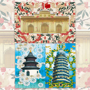 Creative Hand-drawn Postcards Greeting Cards Travel Souvenirs from Jiangsu Flower Language Series Original from Nanjing And Suzhou