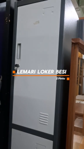 KLIKFURNITURE Lemari Loker Locker Cabinet 2 Pintu Full Besi LK002