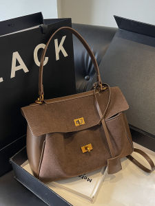 Fashionable Large Capacity Shoulder Crossbody Tote Bag for Women Retro Mermaid Style Commuter Bag Soft PU Leather Handbag