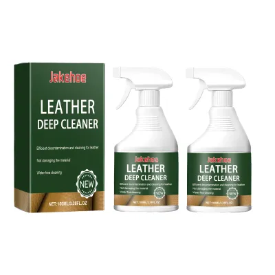 Jakehoe 100ml Leather Cleaner and Conditioner Formula Deep Clean Restore Shine Prevent Cracking for Furniture Car Seats Shoes