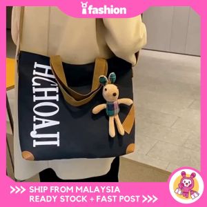 iFASHION 2091 READY STOCK Women Large Casual Canvas Shoulder Student Womens Handbag Messenger Bag Wanita Beg Kanvas