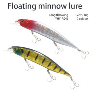 12mm 18g floating fishing minnow lure bait blood sharp 3 treble hooks 3d simulation eyes long throwing  Shark Tuna Salmon Cod Perch  Snapper  Swordfish  Marlin  Sturgeon Pike  Barracuda Catfish  Northern Snakehead  Mandarin Fish Grouper sea water fishing