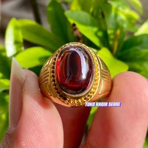 CINCIN BATU RED AMERICAN DIAMOOND SUPER MEWAH MINIMALIS TOP QUALITY