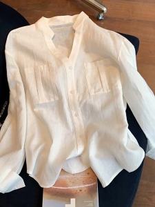V.C.I | Cotton Linen V-neck Shirt