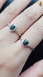 Graduation Grade Black Opal S925 Silver Rings (2 Types to Choose)