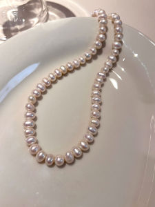 Natural Freshwater Baroque Pearl Necklace 6mm Clavicle Chain New 2025 Womens High-End Accessory Lightweight Luxury