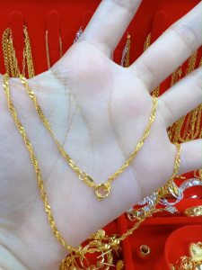 Pawnable 18K Saudi Gold Nasasangla 100% Original Water ripple Necklace Hypoallergenic non tarnished