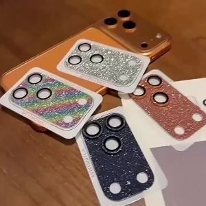 Bling Glitter Camera Lens Protection For iPhone 17 Pro Max Lens Full Coverage Scratch Resistant 17Pro 17ProMax Phone Camara Film