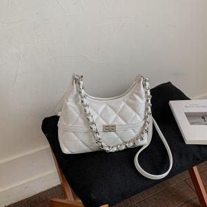 BAORUIFU | Patent Leather Quilted Chain-Strap Shoulder Bag