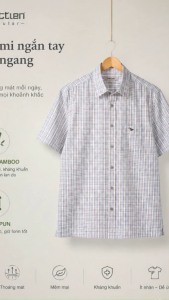 Áo sơ mi tay ngắn Việt Tiến (M-XL)
