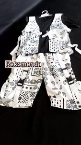 KAYLIE & HAYLIE: Baju Dance Anak Vest Printing Korean 3in1 Katun Usia 2-14 Tahun