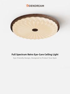 DENGJIAN | Smart Mi Home Integrated Vintage Style Walnut Colored Ceiling Light