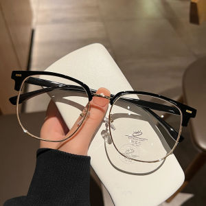 Eyebrow Line 16cm Half-Rim Glasses Mens with Myopic Glasses Option Lenses Have Degrees Protection against Blue Light Radiation Boys Eyeglass Frame Tide