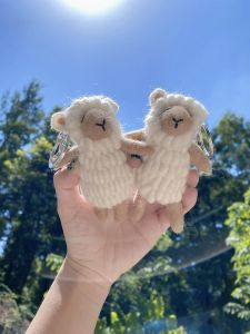 Cute Mini Sheep Doll Bag Charm Plush Toy School Bag Pendant Keychain Soft Cuddly Stuffed Animal Accessory