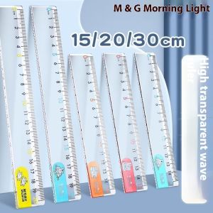 Paulweekend thước nhựa trong suốt với đường lượn sóng cho sinh viên vẽ