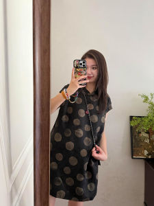 YUFUQING | New Chinese Style Retro Short Sleeve Dress Women Summer New Luxury Loose Versatile Midi Skirt High Waist A-Line Dress Casual