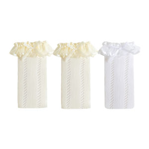 Girl Lace Socks Summer Thin Children Ruffles Princess Socks Summer Breathable Baby Girl Long Tube Calf Socks