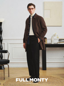 Mens Business Casual Wool Melton Winter Coat