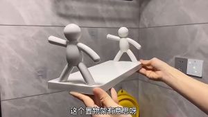 ชั้นวางติดผนัง วายร้ายรูปแบบ ครีเอทีฟ นติดผนัง ชั้นวางในห้องน้ำ ชั้นวางติดผนัง ชั้นวางในห้องน้ำ ไม่ต้องเจา