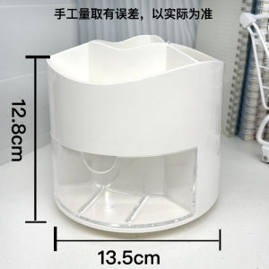 หม้อใส่ปากกาแบบหมุนได้พร้อมช่องเก็บของขนาดใหญ่พร้อมช่องเก็บของสำหรับเครื่องสำอางและลิปสติก กระดาษทรายสำหรับใช้ในบ้าน