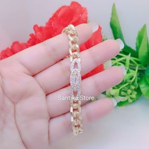 Gelang Tangan Rantai Kait Klip Tembaga Premium Cocok untuk harian Tidak Mudah Pudar