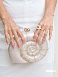 UGALS | Túi Clutch Tay Bằng Acrylic Phong Cách Pháp Hình Đá Marble