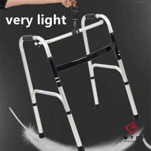 Black Adult Walker: Multi-functional Foldable Stainless Steel Walking Aid