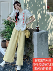 เสื้อยืดแขนสั้นลายจุดสไตล์ฝรั่งเศสสำหรับแม่บ้าน ชุดลำลอง ฤดูร้อน 2025 สำหรับผู้หญิง ชุดเด็ก ชุดเด็ก ชุดเด็ก