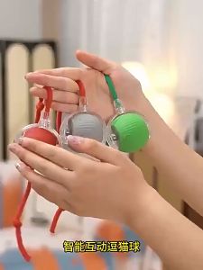 Smart Interactive Ball for Cats: Silicone Material Electric Rolling Ball Pet Cat Toys With Long Tail Teaser USB Rechargeable