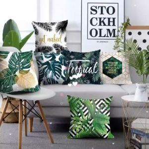 หมอนอิง หมอน หมอนหนุน ลายใบไม้ด่าง หมอนอิงผ้าไมโครป้องกันไรฝุ่น ใยสังเคราะห์คุณภาพดีเกรด A ไม่อับชื้น