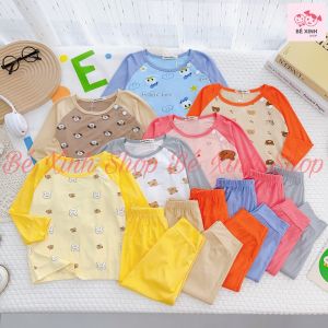 [Siêu Cute]Bộ Quần Áo Dài Tay Cho Bé Trai Bé Gái 8-18kg Set Đồ Bộ Tay Dài Thun Lạnh Cho Bé Trai Gái DÀI GẤU THỎ Bé_Xinh_Shop