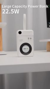 MeeGoo PowerBank 10000mAh | 20000mAh Mini Magnetic Power Bank Built in Cable With LED Digital Displa For iPhone