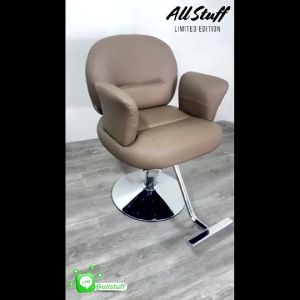 salon chair  เก้าอี้ซาลอน เก้าอี้ร้านเสริมสวย เก้าอี้เสริมสวย เก้าอี้ตัดผม เก้าอี้ร้านทำผม ฐานสแตนเลส สีทอง เบาะหนังเทียม