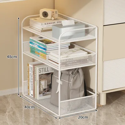 GUOLAI | Mobile under Desk Shelf Office Desk Side Student Book Bag Storage Rack with Casters next to Study Table Organization Holder