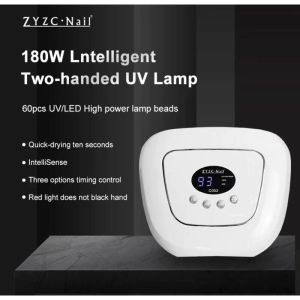 ZYZC L-Intelligent 180W / Pengering Kuku Lampu UV LED 60pcs / UV Nail Dryer Lamp No Black Hand / Dua Tangan Anti Hitam Lampu Kutek UV