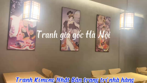 Tranh Nhật Bản chất vải canvas có khung tặng kèm đinh treo đủ size 20x30cm 30x40cm 40x55cm 50x70cm 60x80cm