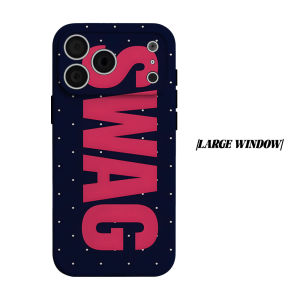 Vertical SWAG Letter Phone Case for iPhone 18 17 16 15 14 13 12 11 Air Pro Max Plus Double-layer Cover