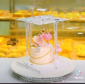 กล่องเค้กใส ทรงสูง 1 ปอน 2 ปอน 3 ปอน ไม่มีโบว์ ไม่มีริบบิ้น (กล่องเค้ก)
