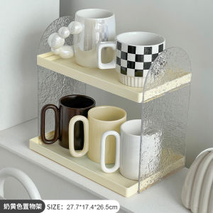 Coffee Cup Storage Rack Tea Room Bar Counter Cup Draining Board Acrylic Cup Holder Double Deck Pallet Paper Cup Cup Holder
