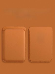 Magnetic Leather Card Holder for iPhone 15 pro Max Magsafe Compatible Phone Case Stand Door Access Card Holder Multi-Function Bus Card New Model Sticky Card Cover