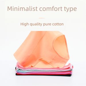 4-Pack Pure Cotton High Waist Underwear Womens plus Size Breathable Belly Extraction Antibacterial Seamless Mid-Waist Briefs Womens Briefs