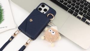 Faux Leather Phone Case for IPhone Air 17e 16e 15 14Pro Max Plus Pro Fashion Crossbody Lanyard Doll Ring Card Holder Phone Cover