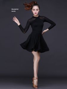Adult Womens Latin Dance Outfit Spring Summer New Style Performance Practice Dress Fishbone Design Skirt Sport Fitness Fan Gear