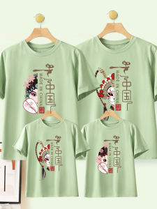 Summer 2025 Family Matching Cotton T-Shirts Short Sleeve Four Members Mother And Son Pure Cotton Breathable Wear Resistant