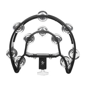 IRIN | DT-66 Double Row Hand Tambourine with Ergonomic Grip Lightweight ABS Frame Smooth Safe Edge Bright Jingles for Kids & Adults ﻿ ﻿