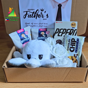 ✨White-Themed Fathers Day Gift Set w/ Moody Plushie Snacks and Treats